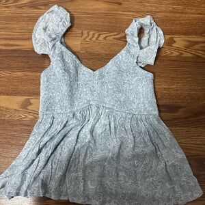 Hollister Sky Blue Smocked Blouse